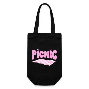 Picnic pastel damier rose - Sac à bouteille - noir - Devant