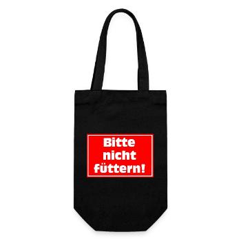 Please do not feed warning signs - Gift Bag for Bottles - black - Front