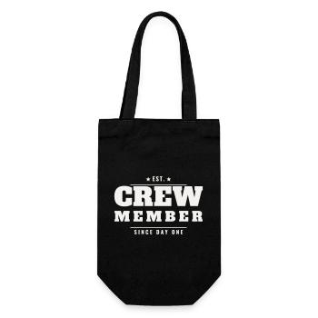 Crew Member Vintage Est Retro Team Staff Event - Gift Bag for Bottles - black - Front