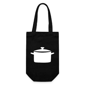 Icône de la marmite de cuisson blanche - Sac à bouteille - noir - Devant