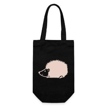 Kuscheliger Igel Silhouette - Geschenkbeutel für Flaschen - Schwarz - Vorne