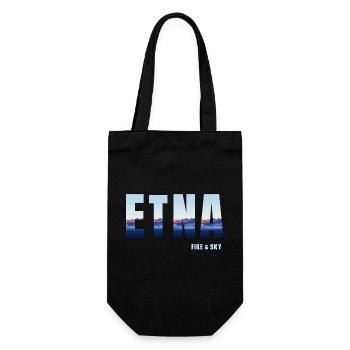 Etna Fire & Himmel: Sizilien Sunset - Geschenkbeutel für Flaschen - Schwarz - Vorne