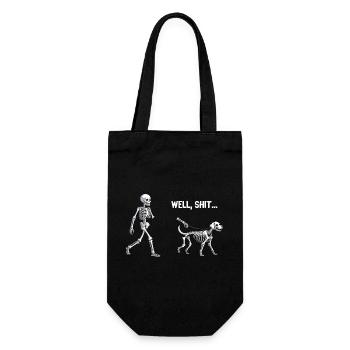 Well Shit Skeleton Lost Dog Walk Halloween - Geschenkbeutel für Flaschen - Schwarz - Vorne