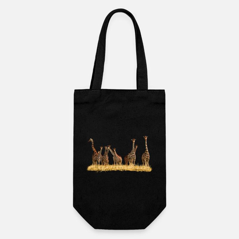 Giraffen - Geschenkbeutel für Flaschen - Schwarz