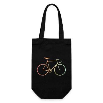 Rennrad bunt - Geschenkbeutel für Flaschen - Schwarz - Vorne