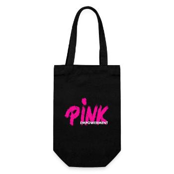 PINK Empowerment / pink ribbon - Gift Bag for Bottles - black - Front