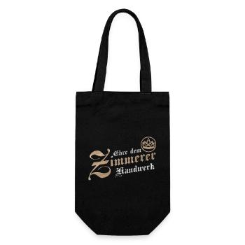 Ehre dem Handwerk Zimmerer Zimmermann Zunftzeichen - Geschenkbeutel für Flaschen - Schwarz - Vorne