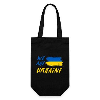 Wir sind Ukraine - Geschenkbeutel für Flaschen - Schwarz - Vorne
