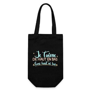 Je t'aime de haut en bas sans haut ni bas mariage - Sac à bouteille - noir - Devant