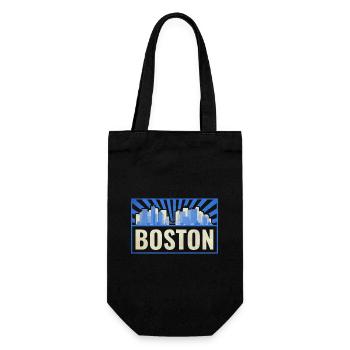 Boston USA - Gift Bag for Bottles - black - Front