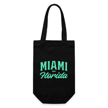 Miami Florida Teal Font - Gift Bag for Bottles - black - Front