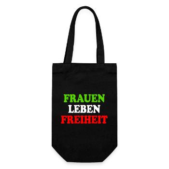 Frauen leben freiheit - Geschenkbeutel für Flaschen - Schwarz - Vorne