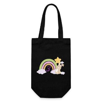 3. Geburtstag Regenbogen Hase Mädchen Geschenk - Geschenkbeutel für Flaschen - Schwarz - Vorne