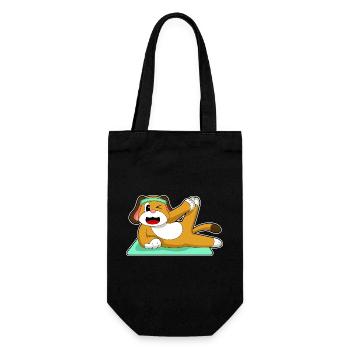 Hund Yoga Fitness Gymnastik - Geschenkbeutel für Flaschen - Schwarz - Vorne