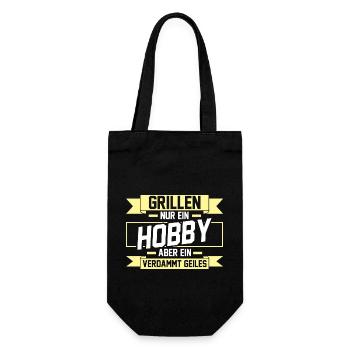 Grillparty Grillmeister Grill Grillen - Geschenkbeutel für Flaschen - Schwarz - Vorne