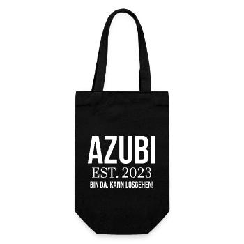 Azubi Geschenk Ausbildung 2023 Lehrling Spruch - Geschenkbeutel für Flaschen - Schwarz - Vorne