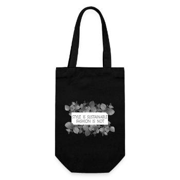Style is sustainable fashion not - Gift Bag for Bottles - black - Front