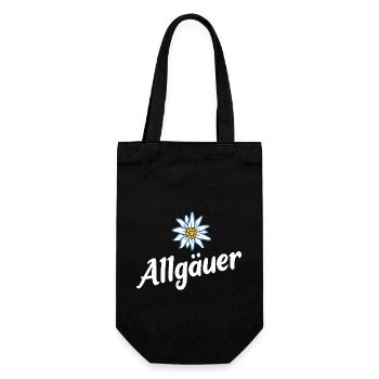 Allgäuer - Alpen Edelweiß aus dem Allgäu - Geschenkbeutel für Flaschen - Schwarz - Vorne