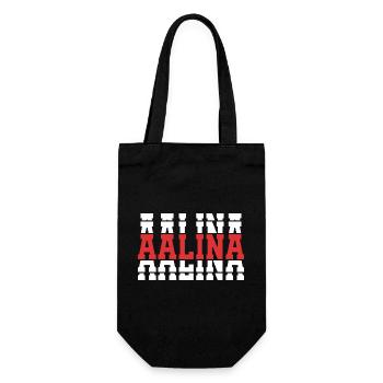 t-shirt Aalina t-shirt texte empilé idée cadeau - Sac à bouteille - noir - Devant