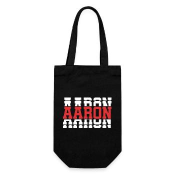 malietta Aaron T-Shirt Geschenkidee gestapelter Text - Geschenkbeutel für Flaschen - Schwarz - Vorne