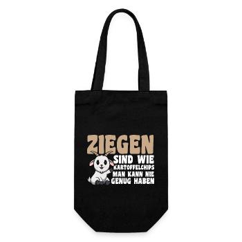Ziege Ziegenbauer Bauernhof Landwirt Bauer Ziegen - Geschenkbeutel für Flaschen - Schwarz - Vorne