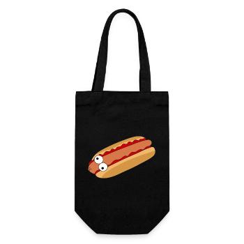 Verrückter Hotdog - Geschenkbeutel für Flaschen - Schwarz - Vorne