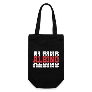 T-Shirt Albino T-Shirt Geschenkidee gestapelter Text - Geschenkbeutel für Flaschen - Schwarz - Vorne