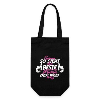 So sieht die beste Mama der Welt aus Muttertag - Geschenkbeutel für Flaschen - Schwarz - Vorne