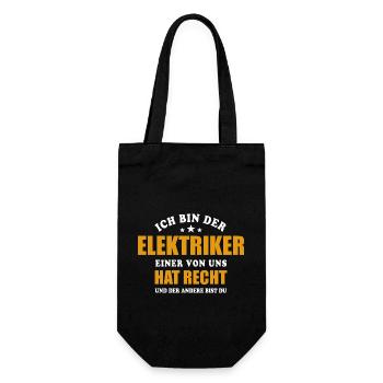 Ich bin der Elektriker - einer von uns hat Recht - Geschenkbeutel für Flaschen - Schwarz - Vorne