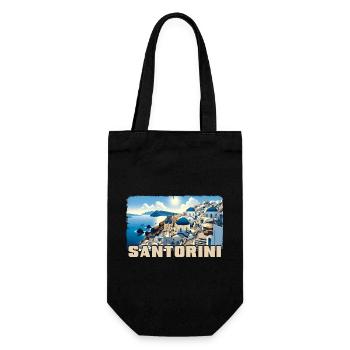 Santorini Greece Ocean Volcano Akrotiri - Gift Bag for Bottles - black - Front