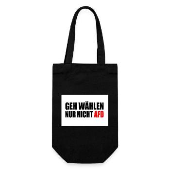 geh wählen nur nicht afd - Geschenkbeutel für Flaschen - Schwarz - Vorne