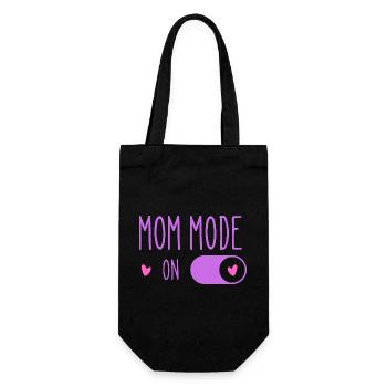 Aktiver Mom-Modus Lila - Geschenkbeutel für Flaschen - Schwarz - Vorne