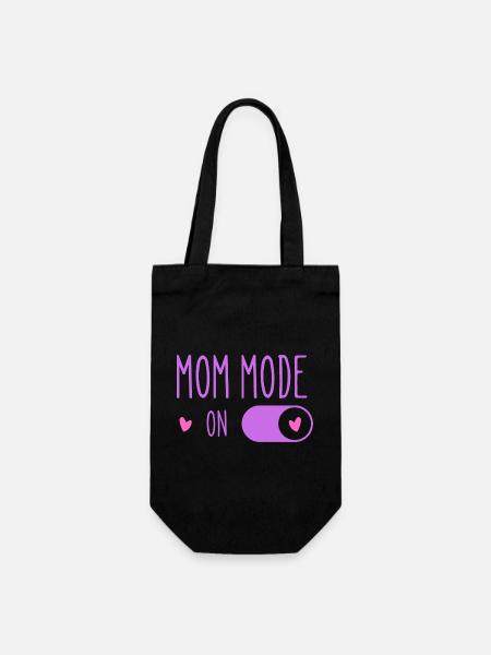 Aktiver Mom-Modus Lila - Geschenkbeutel für Flaschen - Schwarz
