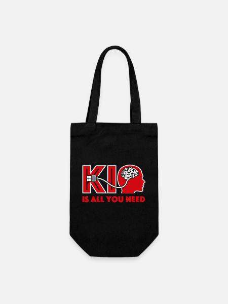 KI ist alles was du brauchst - Geschenkbeutel für Flaschen - Schwarz