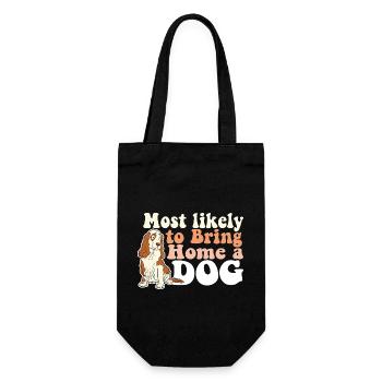 Le plus susceptible de ramener à la maison un chien maman papa que j’aime - Sac à bouteille - noir - Devant