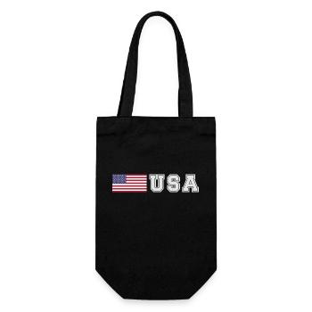 TEAM USA amerikanische Flagge Fahne vor Schrift - Geschenkbeutel für Flaschen - Schwarz - Vorne