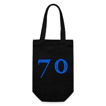 70. 70 YEARS. 70th ANNIVERSARY. 70 YEARS ANNIVERSARY. - Gift Bag for Bottles - black - Front