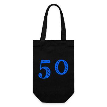 50. 50 JAHRE. 50-JÄHRIGES JUBILÄUM. 50-JÄHRIGES JUBILÄUM. - Geschenkbeutel für Flaschen - Schwarz - Vorne