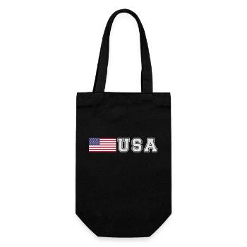 TEAM USA amerikanische Flagge Fahne vor Schrift - Geschenkbeutel für Flaschen - Schwarz - Vorne