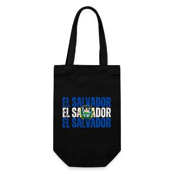 Flag of El Salvador, Salvadoran pride - Gift Bag for Bottles - black - Front