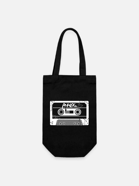 Kassette analog retro Klassiker Symbol vintage - Geschenkbeutel für Flaschen - Schwarz