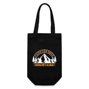 Faith can move Mountains, Matthew 17:20 - Gift Bag for Bottles - black - Front