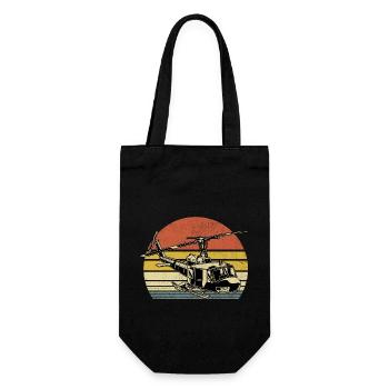 Rétro hélicoptère aviateur pilote hélicoptère hélicoptère - Sac à bouteille - noir - Devant