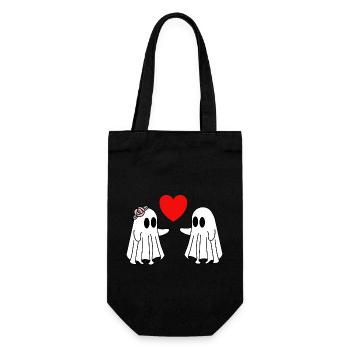 Happy Halloween Ghosts Love Heart - Gift Bag for Bottles - black - Front