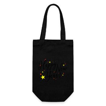 Happy New Year New Year New Year's Eve - Gift Bag for Bottles - black - Front