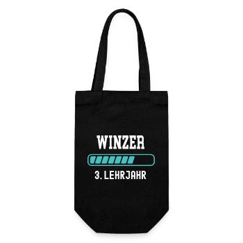 Winzer Ausbildung 3 Lehrjahr 3. Ausbildungsjahr - Geschenkbeutel für Flaschen - Schwarz - Vorne