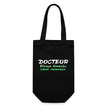 Doctor, doctor, nurse, health and white coat - Gift Bag for Bottles - black - Front