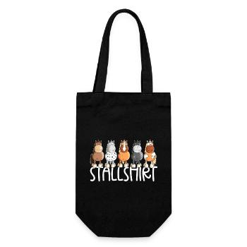 Drolliges Pferde Stallshirt Pferdestall - Geschenkbeutel für Flaschen - Schwarz - Vorne