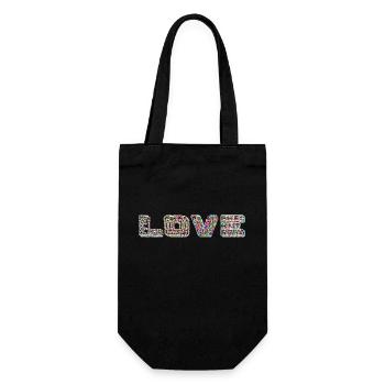 Love - Geschenkbeutel für Flaschen - Schwarz - Vorne