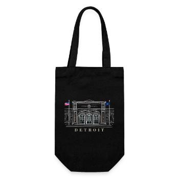 Detroit, Museum of Art, Michigan USA, Hand Drawing - Gift Bag for Bottles - black - Front
